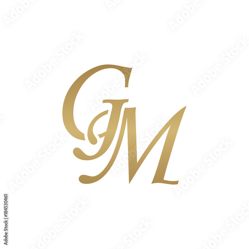 Initial letter GM, overlapping elegant monogram logo, luxury golden color