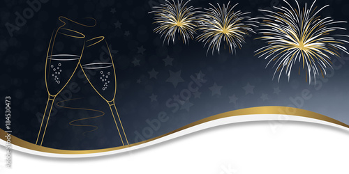 Silvester Grußkarte - Himmel