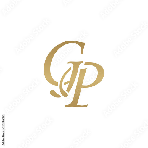 Initial letter GP, overlapping elegant monogram logo, luxury golden color