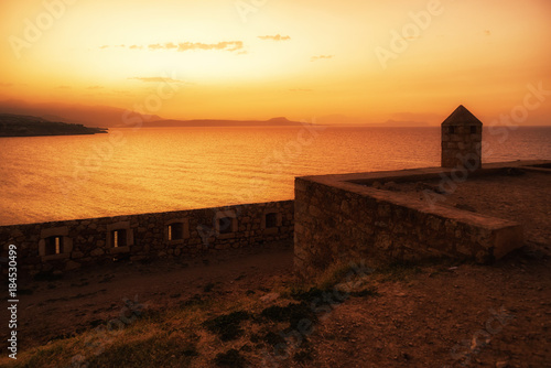 Sunset from fortezza of Rethymno, Crete - Greece