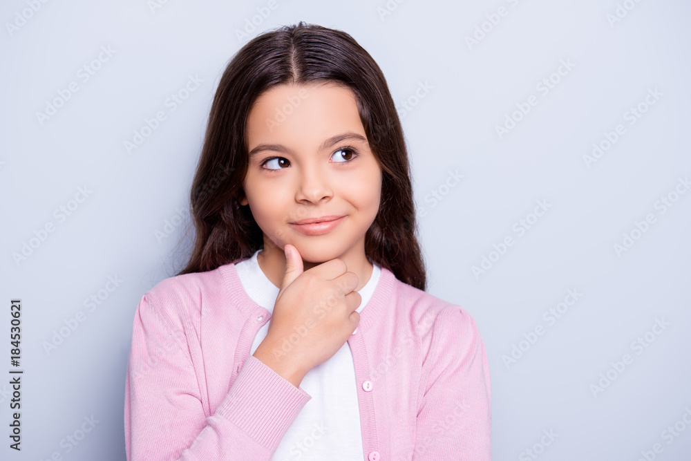 Fashion, education, healthcare, pre teens concept. Close up portrait of charming school girl in fashionable outfit, intelligent and smiley, showing thumb fingers up symbol, wishes good luck Fashion, education, healthcare, pre teens concept. Close up portrait of charming school girl in fashionable outfit, intelligent and smiley, showing thumb fingers up symbol, wishes good luck