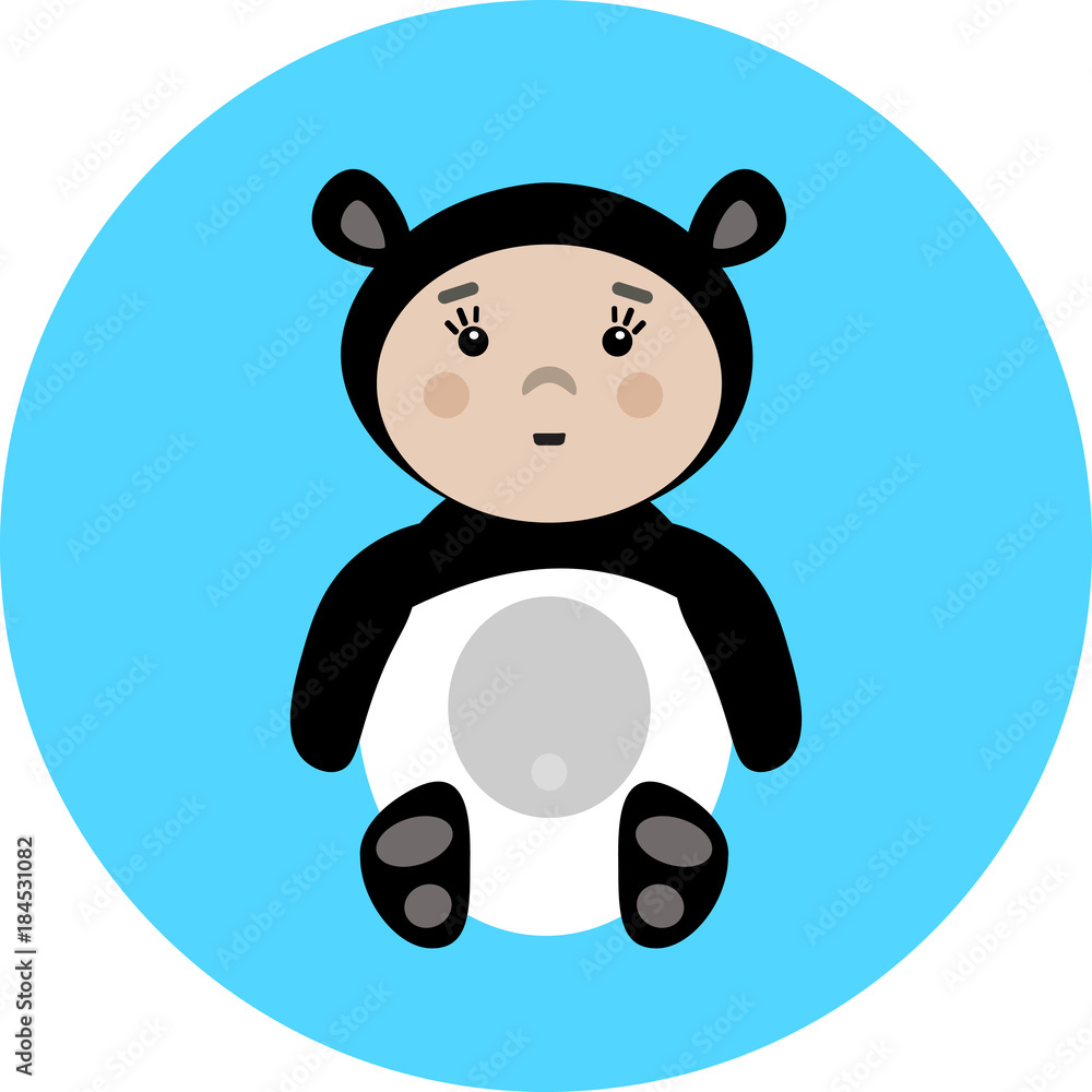 Fototapeta premium baby in panda costume vector illustration
