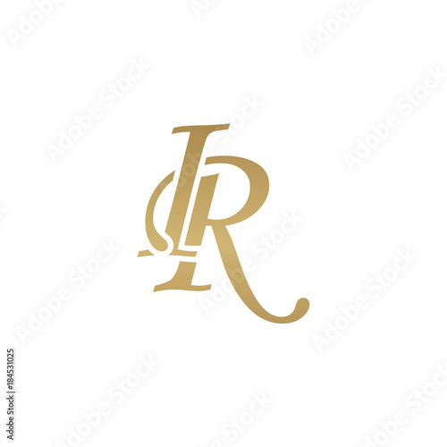 Initial letter IR, overlapping elegant monogram logo, luxury golden color