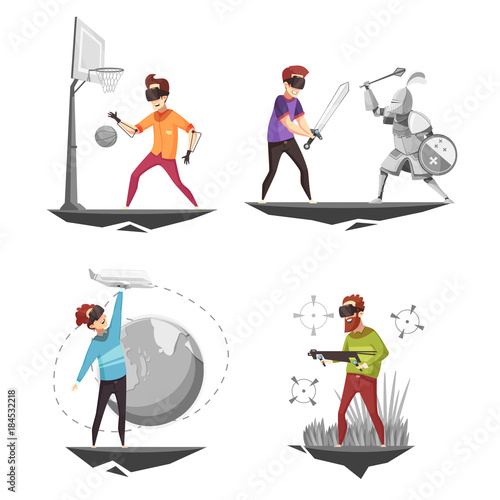 Virtual Reality Concept 4 Icons