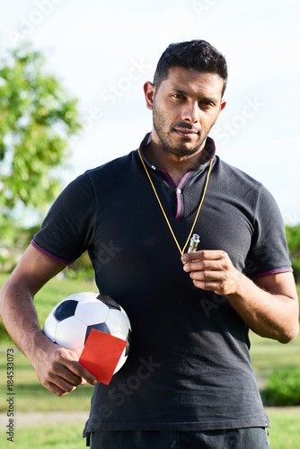 Slika na platnu Mixed Race Soccer Referee