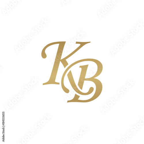 Bild auf Leinwand Initial letter KB, overlapping elegant monogram logo, luxury golden color