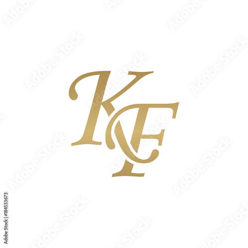 Initial letter KF, overlapping elegant monogram logo, luxury golden color