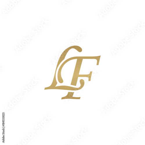 Quadro em tela Initial letter LF, overlapping elegant monogram logo, luxury golden color