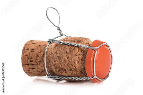 Champagne cork 2018 on cap isolated on white background
