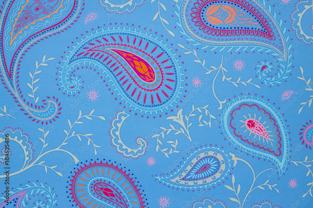 orientalisches abstraktes Blattmuster Paisley in pastellblau orientalisches abstraktes Blattmuster Paisley in pastellblau