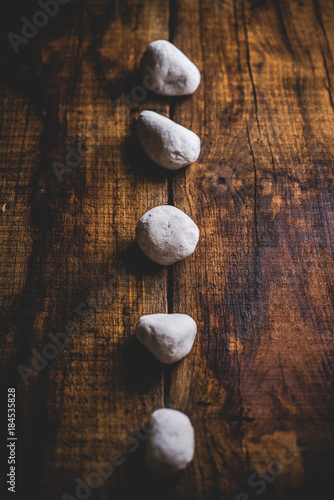Canvas Print zen stones on wooden background