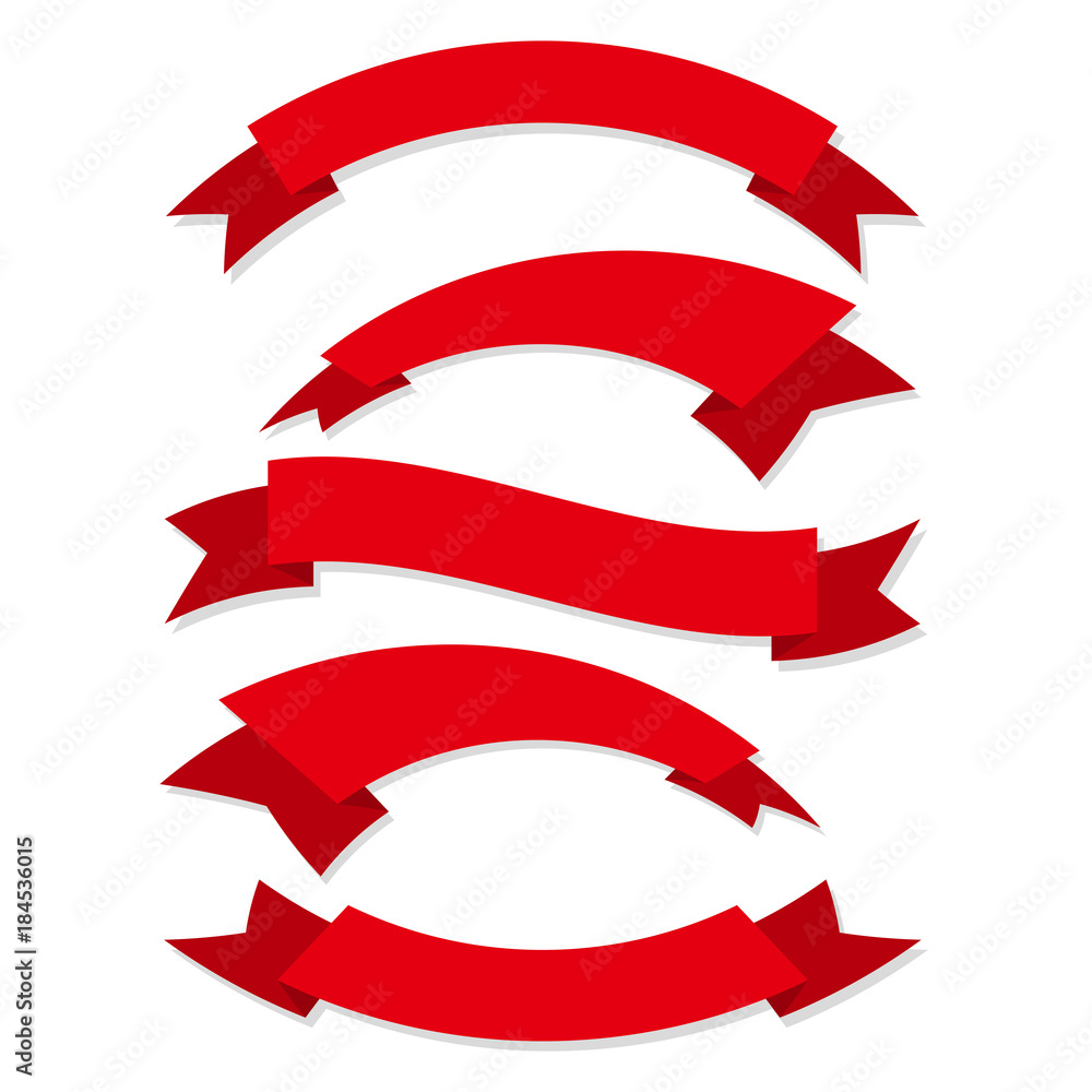 Set of red ribbons or banners. Vector illustration Set of red ribbons or banners. Vector illustration