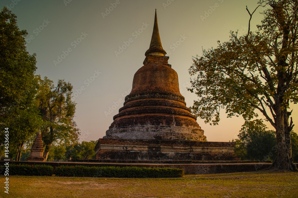 Pagoda of ancient temple at Sukhothai Historical Park