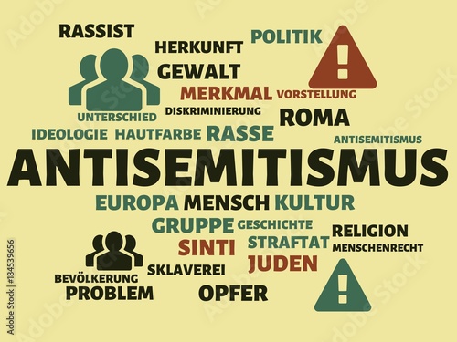 ANTISEMITISMUS - Bilder mit Wörtern aus dem Bereich Rassismus, Wort, Bild, Illustration