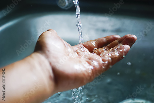 Washing Hands. Cleaning Hands. Hygiene With Motion Blur Effect