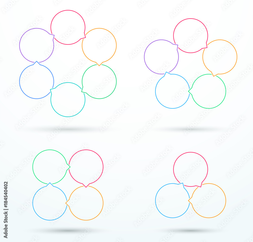 Infographic Business Linked Outline Circle Diagrams B Infographic Business Linked Outline Circle Diagrams B