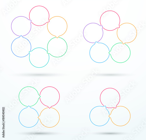 Infographic Business Linked Outline Circle Diagrams B