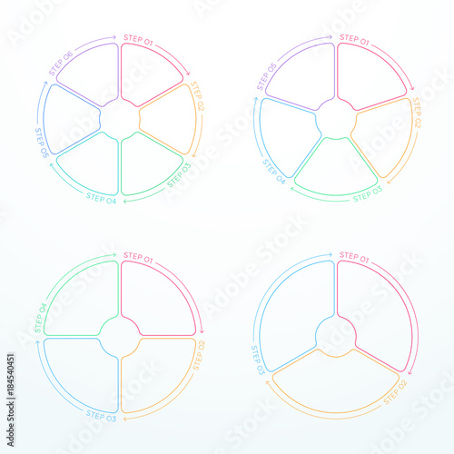 Infographic Business Outlined Shapes Cycle Design B