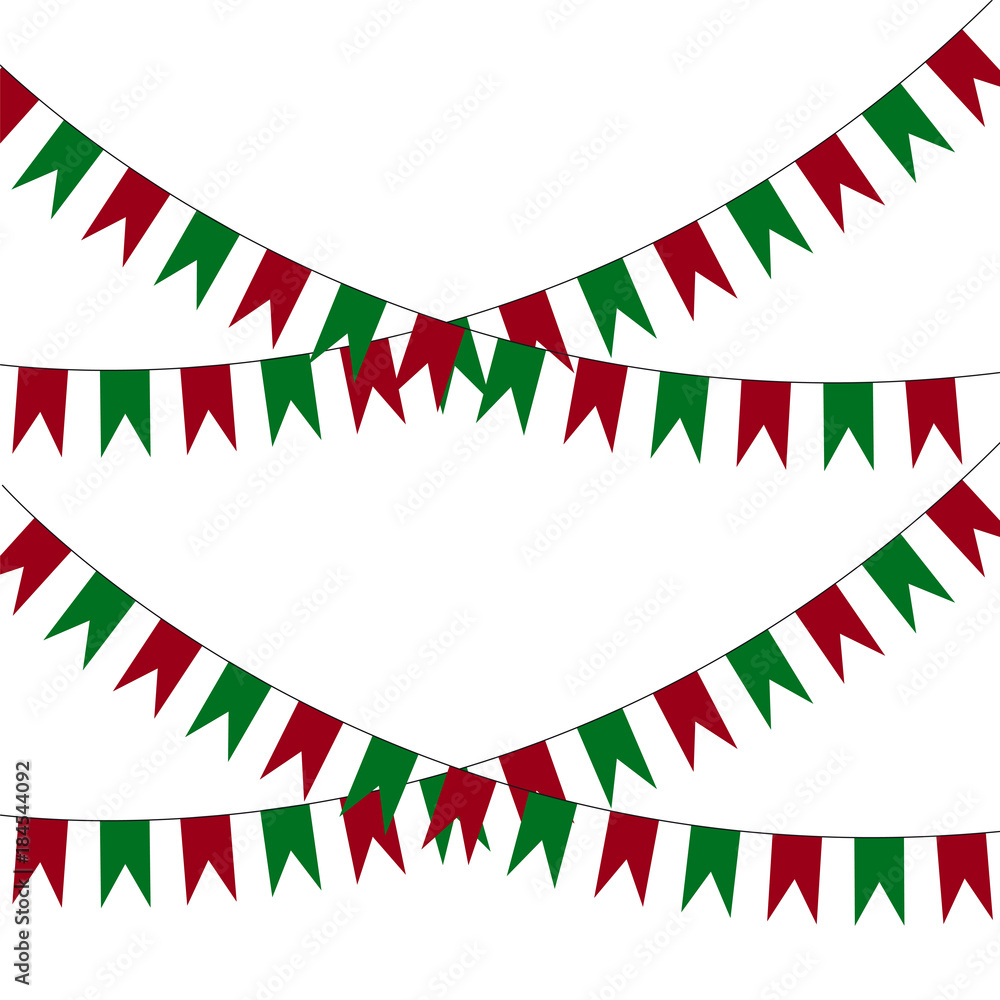 Obraz premium Collection of festive decorative flags for Christmas