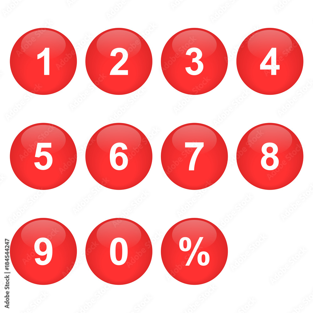 number set glossy vector number set glossy vector