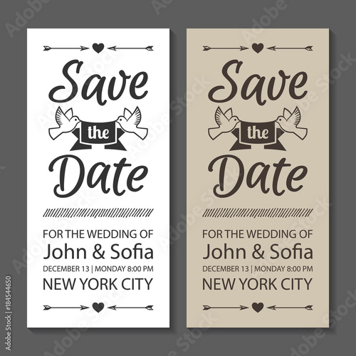 Save The Date/Wedding Typographic Card