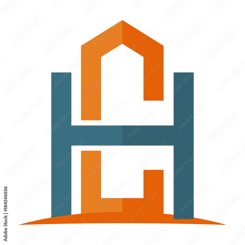 icon logo for the construction business, with combination of the initials H & C icon logo for the construction business, with combination of the initials H & C