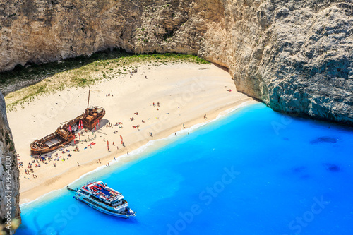 Shipwreck beach ( Navagio ) in Zante Zakynthos Greece