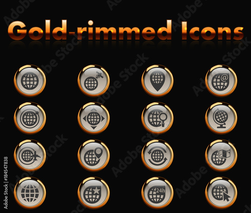 globes gold-rimmed icons for your creative ideas