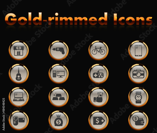 pawn shop gold-rimmed icons for your creative ideas