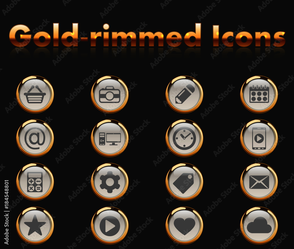 social media gold-rimmed icons for your creative ideas social media gold-rimmed icons for your creative ideas