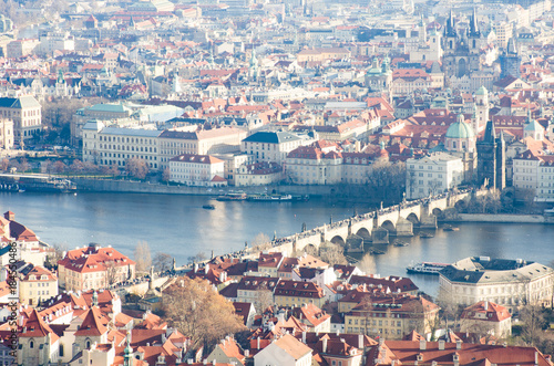 Overlooking Charles Bridge and old Town from Petrin