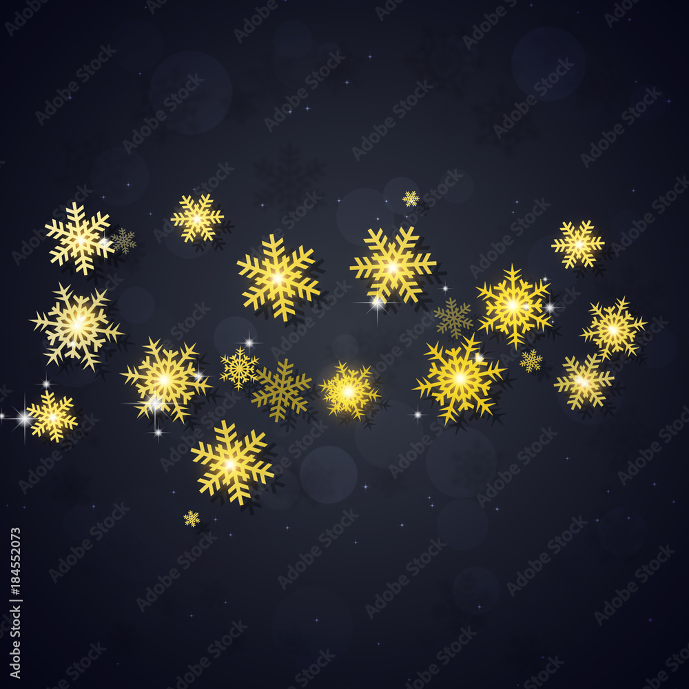 Fototapeta premium Holiday Golden Snow