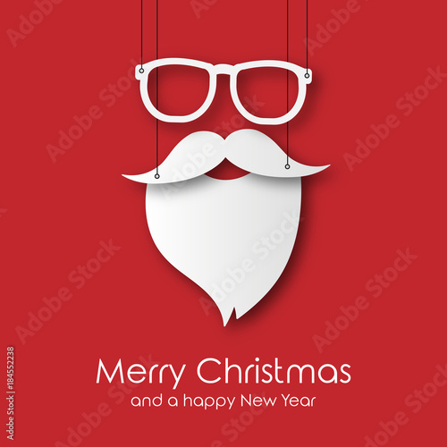 Hipster Weihnachtsmann an Fäden - Merry Christmas - Karte