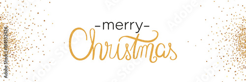 merry Christmas gold glitter - banner