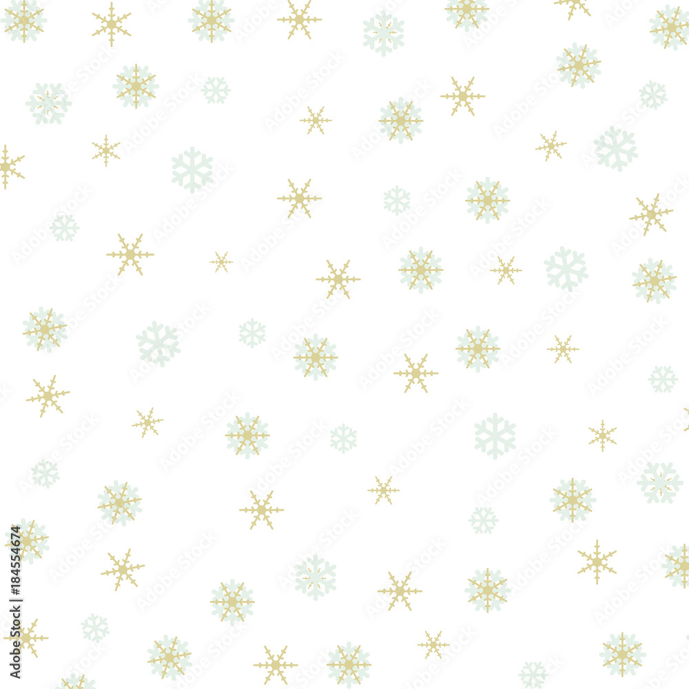 Winter Pattern Background with Silver and Gold Snowflakes. Winter Pattern Background with Silver and Gold Snowflakes.