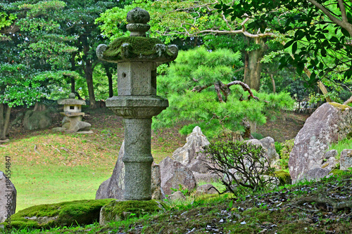 Hikone, Japan - august 9 2017 : historical Genkyuen park photo