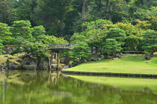 Hikone, Japan - august 9 2017 : historical Genkyuen park photo