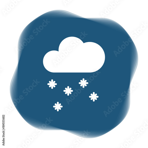 Icon blau - Wolke mit Schneeflocke