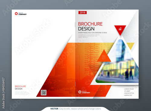 Brochure template layout design. Corporate business annual report, catalog, magazine, flyer mockup. Creative modern bright concept circle round shape