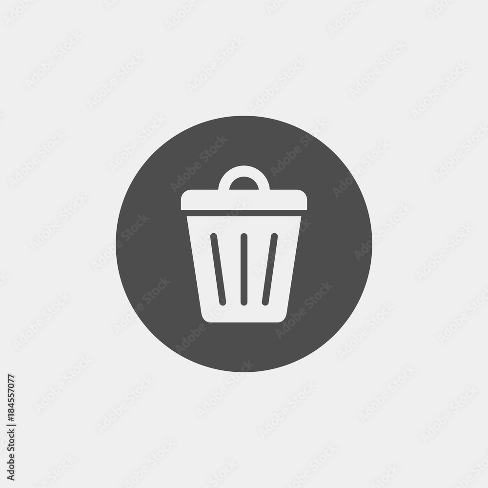 Trashcan flat vector icon Trashcan flat vector icon