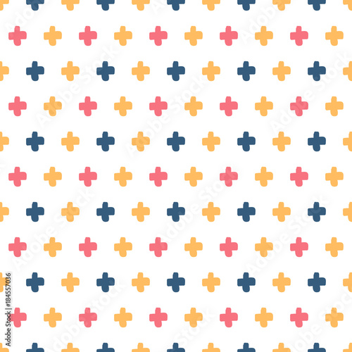 Wallpaper Mural Cute colorful doodle, hand drawn crosses seamless pattern background. Torontodigital.ca