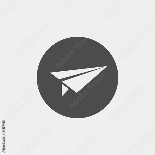 Paper plane flat vector icon