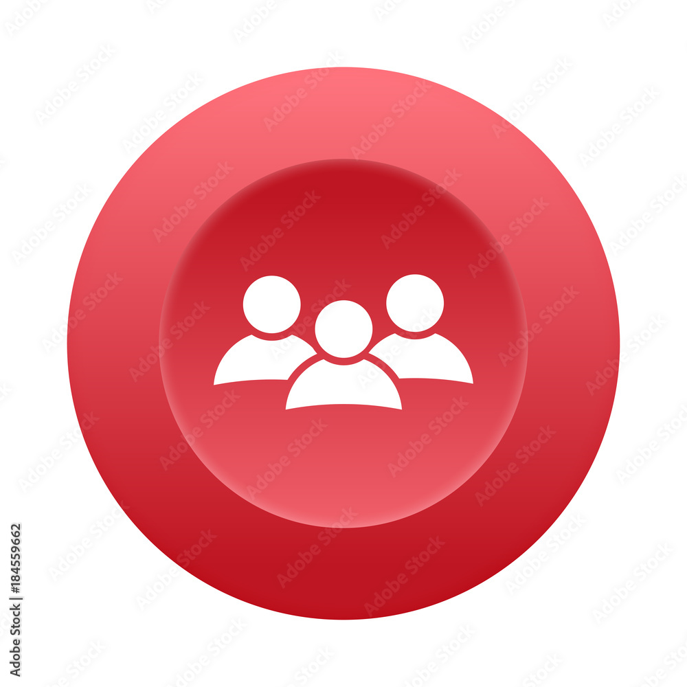 Runder 3D Button - Gruppe - Soziales Netzwerk Runder 3D Button - Gruppe - Soziales Netzwerk
