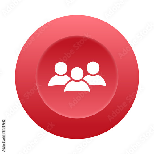 Runder 3D Button - Gruppe - Soziales Netzwerk