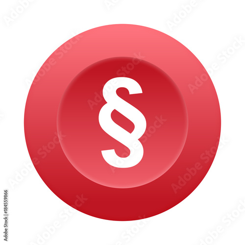 Runder 3D Button - Paragraph - Gesetz