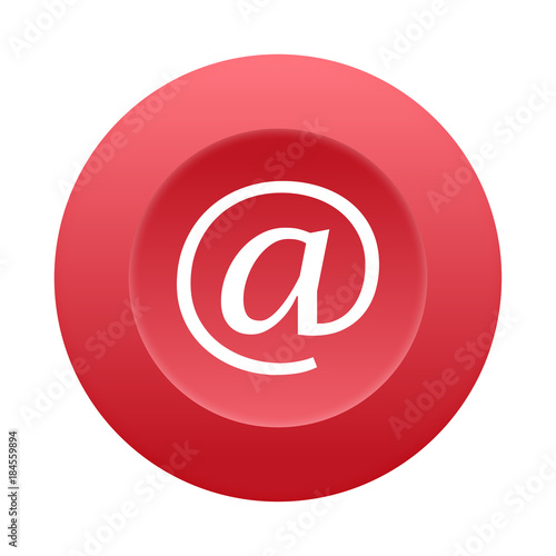Runder 3D Button - At Zeichen - Email
