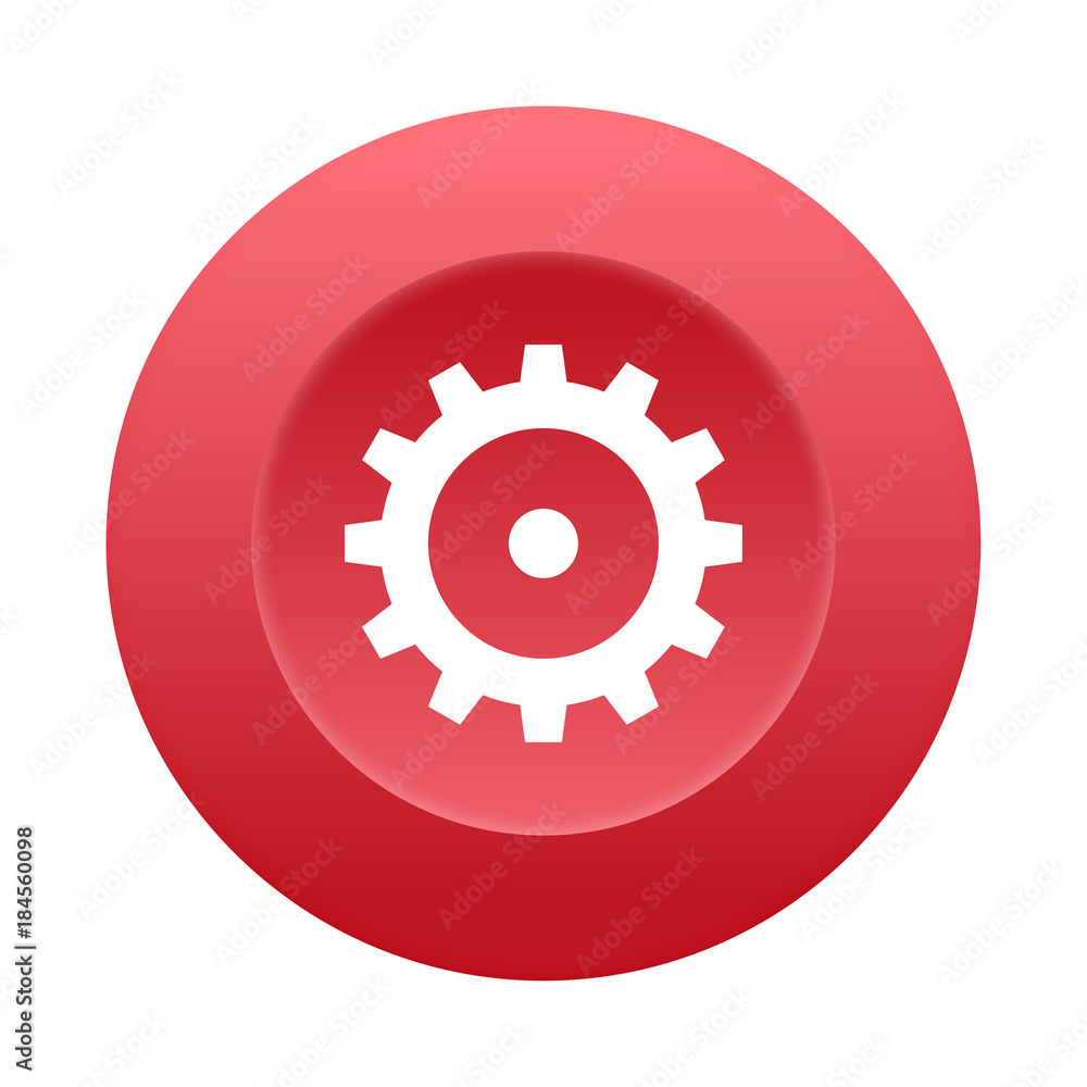 Runder 3D Button - Zahnrad - Optionen Runder 3D Button - Zahnrad - Optionen