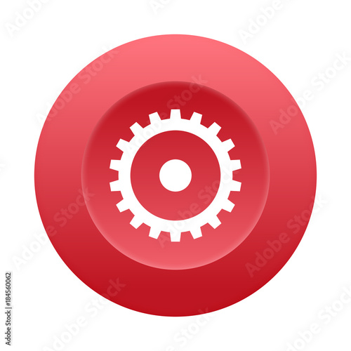 Runder 3D Button - Zahnrad - Systemeinstellungen