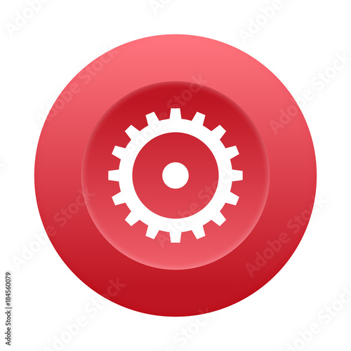 Runder 3D Button - Zahnrad - Einstellungen