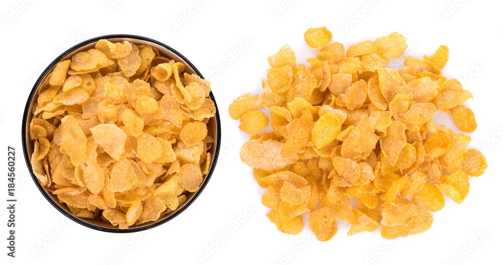 Corn flakes isolated on white background Corn flakes isolated on white background